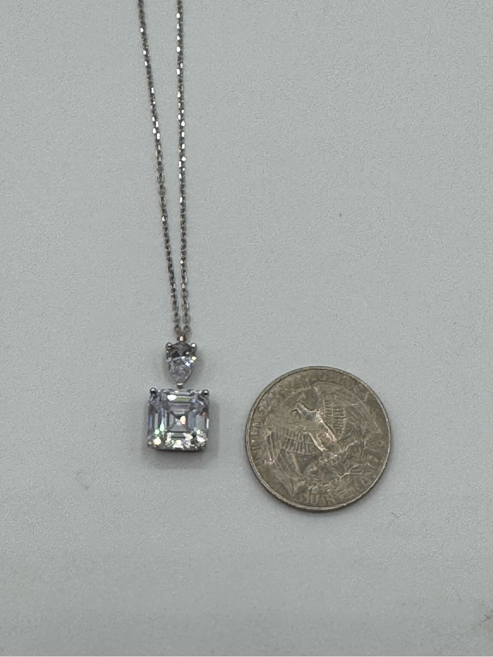 18k 4ct Asscher Cut Pendant - Picture 8 of 10